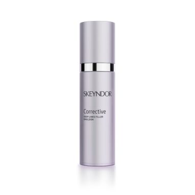 Imagen de Skeyndor Corrective Emulsión Rellenadora de Arrugas, mostrando su envase elegante y moderno.